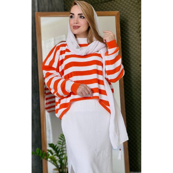 ست بلوز دامن بافت راه راه - مانتو پاتریس رشت