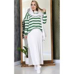 ست بلوز دامن بافت راه راه - مانتو پاتریس رشت