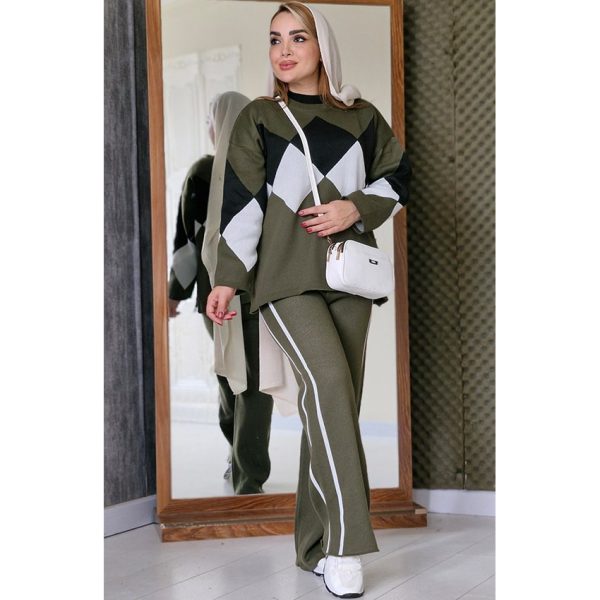 ست بافت لوزی - مانتو پاتریس رشت