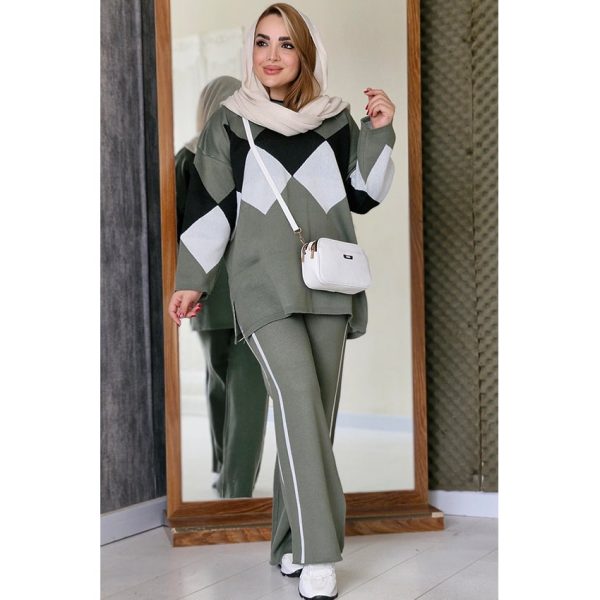 ست بافت لوزی - مانتو پاتریس رشت