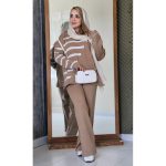 ست بافت راه راه سفید - مانتو پاتریس رشت