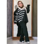 ست بافت راه راه سفید - مانتو پاتریس رشت