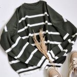 بلوز بافت راه راه یقه گرد - مانتو پاتریس رشت