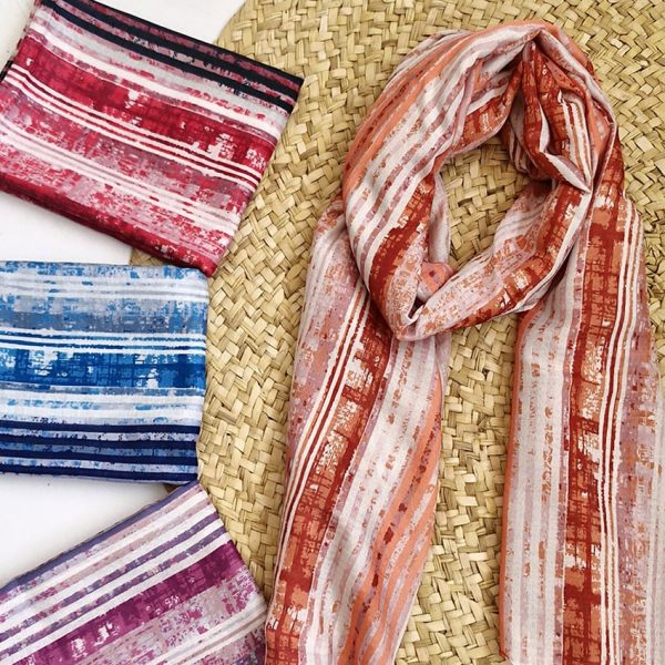 شال راه راه آبرنگی - مانتو پاتریس رشت