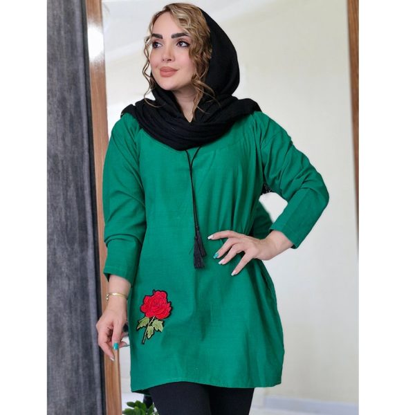 تونیک لینن گل قرمز - مانتو پاتریس رشت