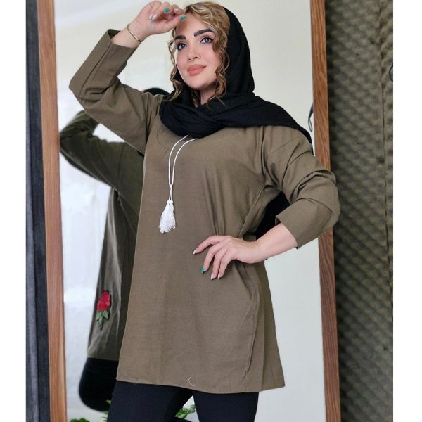 تونیک لینن گل قرمز - مانتو پاتریس رشت