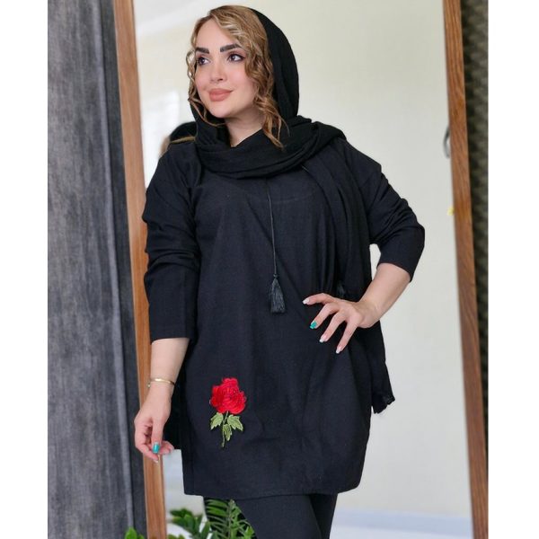 تونیک لینن گل قرمز - مانتو پاتریس رشت