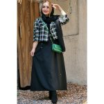 ست کت دامن چهارخونه کشمیر