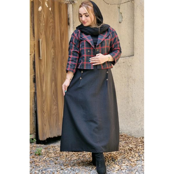 ست کت دامن چهارخونه کشمیر