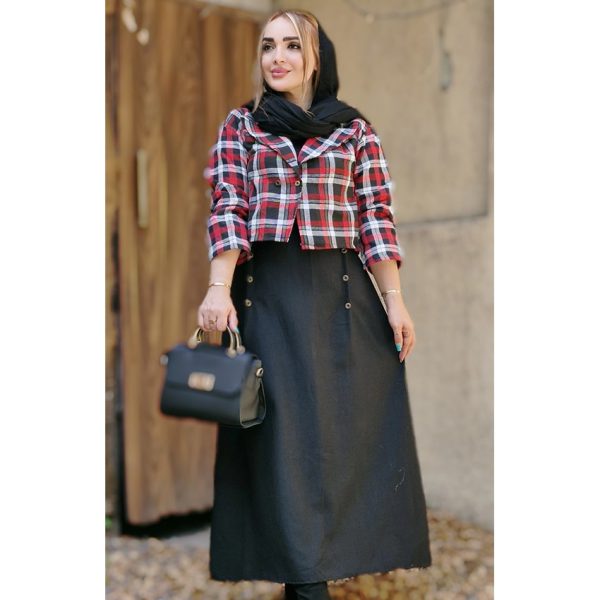 ست کت دامن چهارخونه کشمیر