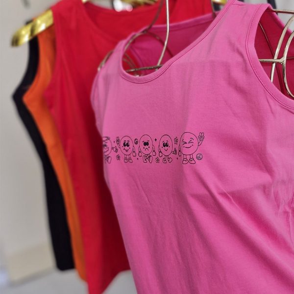 تاپ جلقه ای 5 ایموجی نخ پنبه