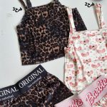 ست کراپ شورتک مخمل طرحدار - مانتو پاتریس رشت