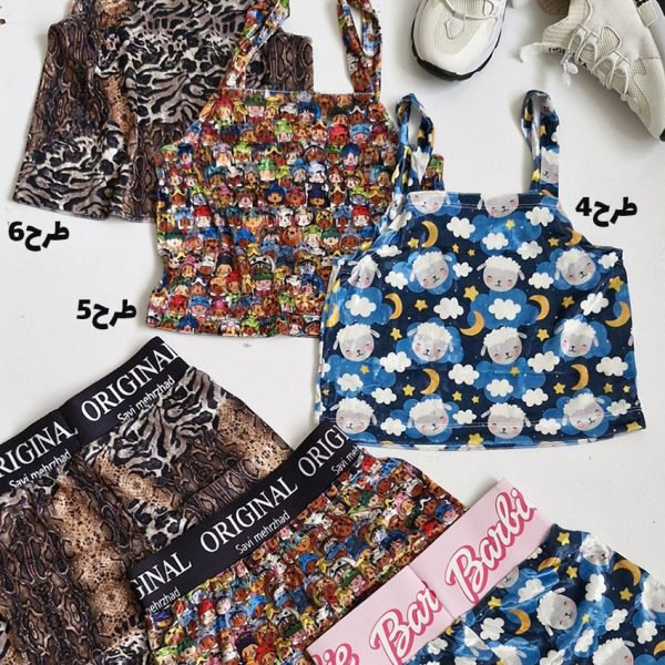 ست کراپ شورتک مخمل طرحدار - مانتو پاتریس رشت