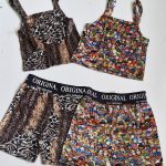 ست کراپ شورتک مخمل طرحدار - مانتو پاتریس رشت