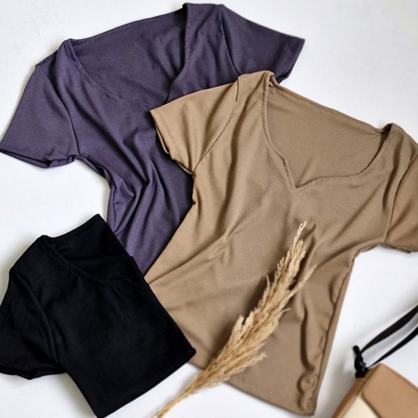 تیشرت فانریپ یقه دلبری - مانتو پاتریس رشت