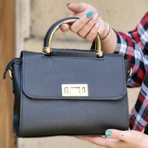 کیف دسته طلایی مشکی - مانتو پاتریس رشت