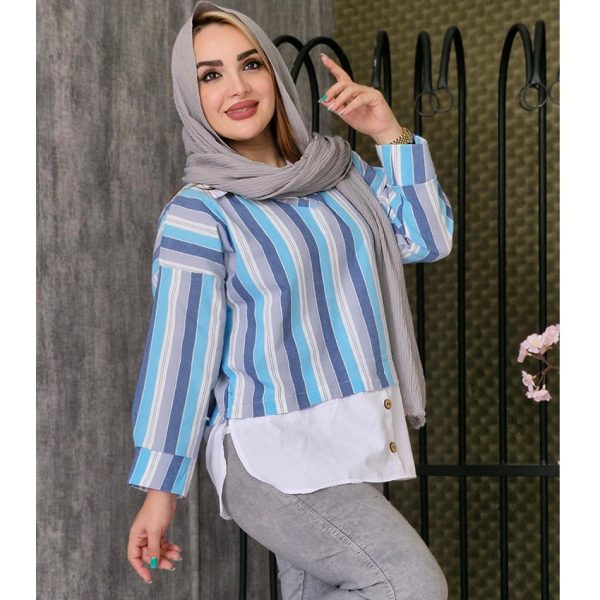 شومیز موهر راه راه - مانتو پاتریس رشت