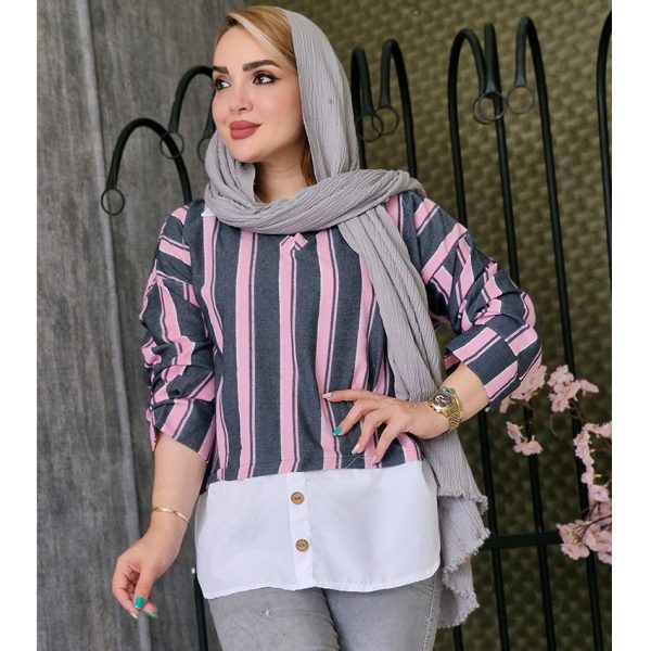 شومیز موهر راه راه - مانتو پاتریس رشت