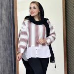 شومیز ترکیبی راه راه - مانتو پاتریس رشت
