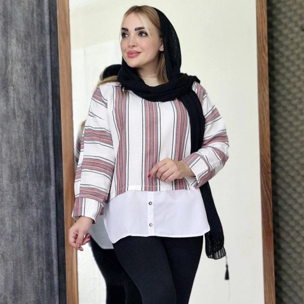 شومیز ترکیبی راه راه - مانتو پاتریس رشت