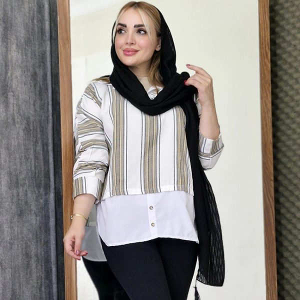 شومیز ترکیبی راه راه - مانتو پاتریس رشت