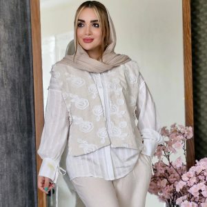 ست شومیز وست گل برجسته - مانتو پاتریس رشت