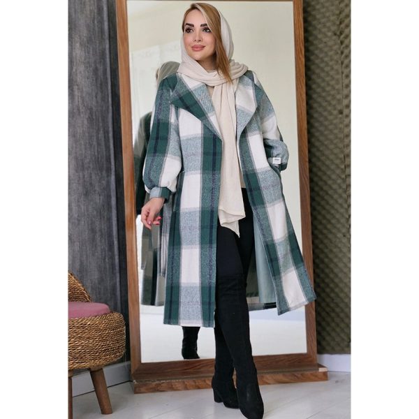 پالتو چهارخونه بلند فوتر - مانتو پاتریس رشت