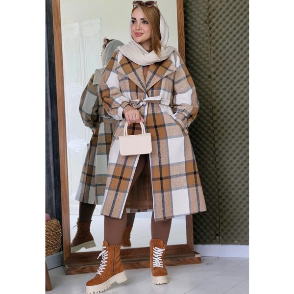 پالتو چهارخونه بلند فوتر - مانتو پاتریس رشت