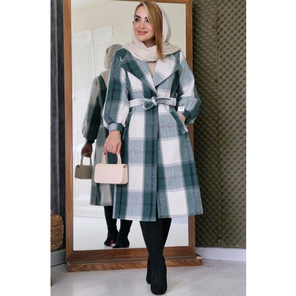 پالتو چهارخونه بلند فوتر - مانتو پاتریس رشت