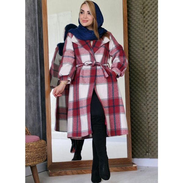 پالتو چهارخونه بلند فوتر - مانتو پاتریس رشت