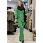 ست کت شلوار مازراتی دکمه طلایی -مانتو پاتریس رشت