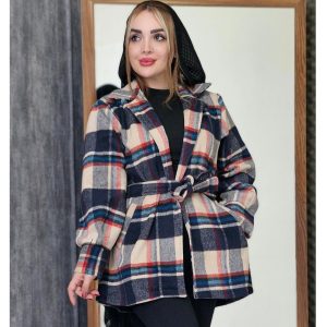 پالتو فوتر کمربندی چهارخونه - مانتو پاتریس رشت