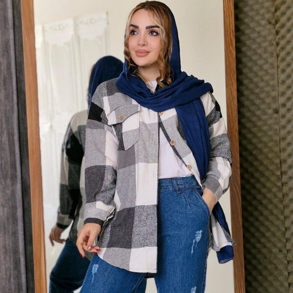 شکت چهارخونه دکمه چوبی