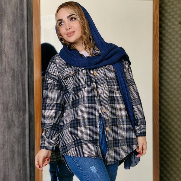 شکت چهارخونه دکمه چوبی