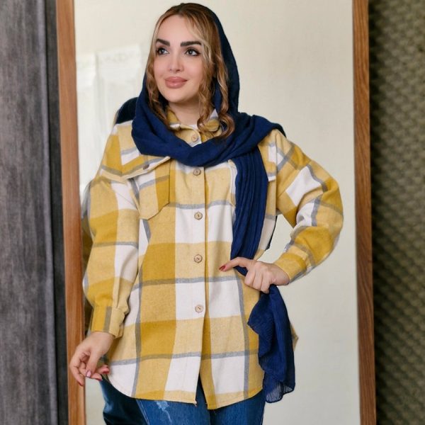 شکت چهارخونه دکمه چوبی