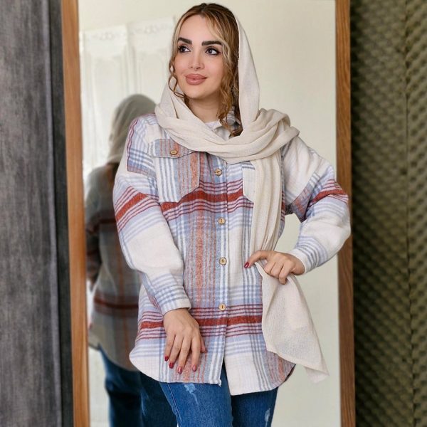 شکت چهارخونه دکمه چوبی