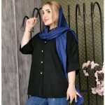 شومیز مشکی کرپ - مانتو پاتریس رشت