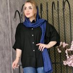 شومیز مشکی کرپ - مانتو پاتریس رشت