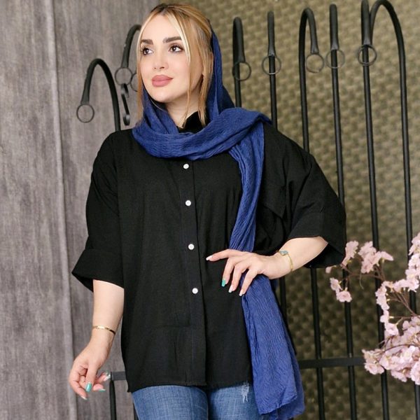 شومیز مشکی کرپ - مانتو پاتریس رشت