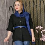 شومیز مشکی کرپ - مانتو پاتریس رشت