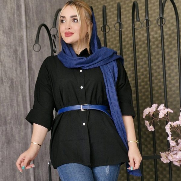 شومیز مشکی کرپ - مانتو پاتریس رشت