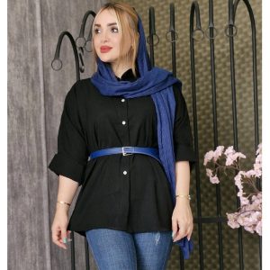 شومیز مشکی کرپ - مانتو پاتریس رشت