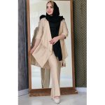 ست مانتو شلوار یقه شکاری