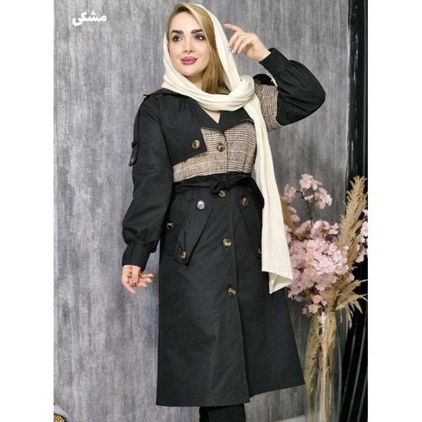 بارانی کتان چهارخونه - مانتو پاتریس رشت