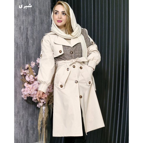 بارانی کتان چهارخونه - مانتو پاتریس رشت