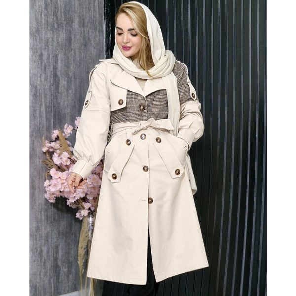 بارانی کتان چهارخونه - مانتو پاتریس رشت