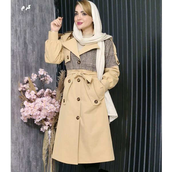 بارانی کتان چهارخونه - مانتو پاتریس رشت