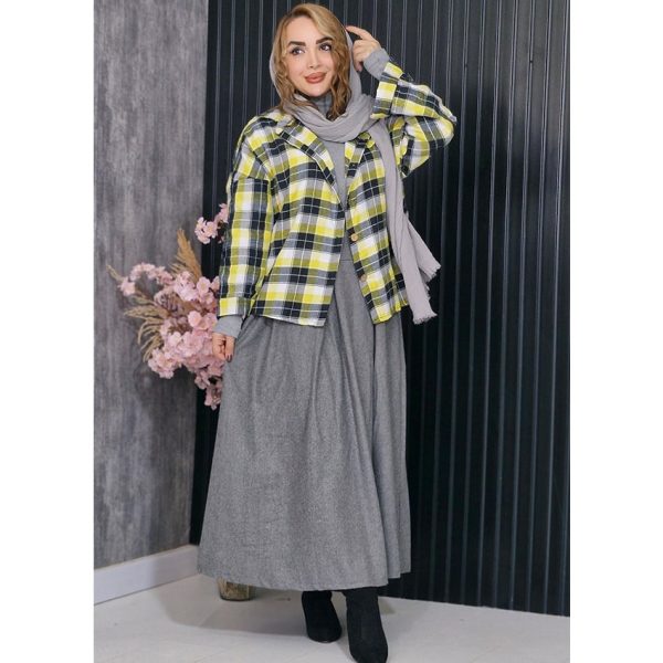 شومیز چهارخونه موهر - مانتو پاتریس رشت