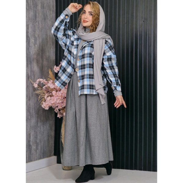 شومیز چهارخونه موهر - مانتو پاتریس رشت