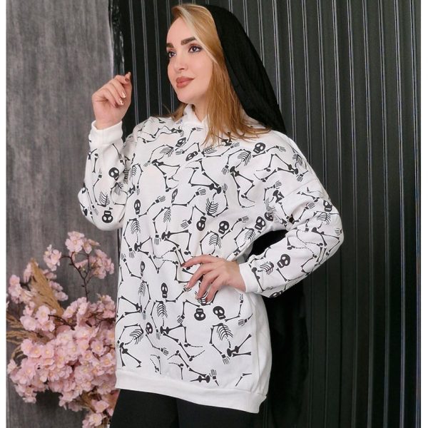 هودی تمام چاپ اسکلت - مانتو پاتریس رشت